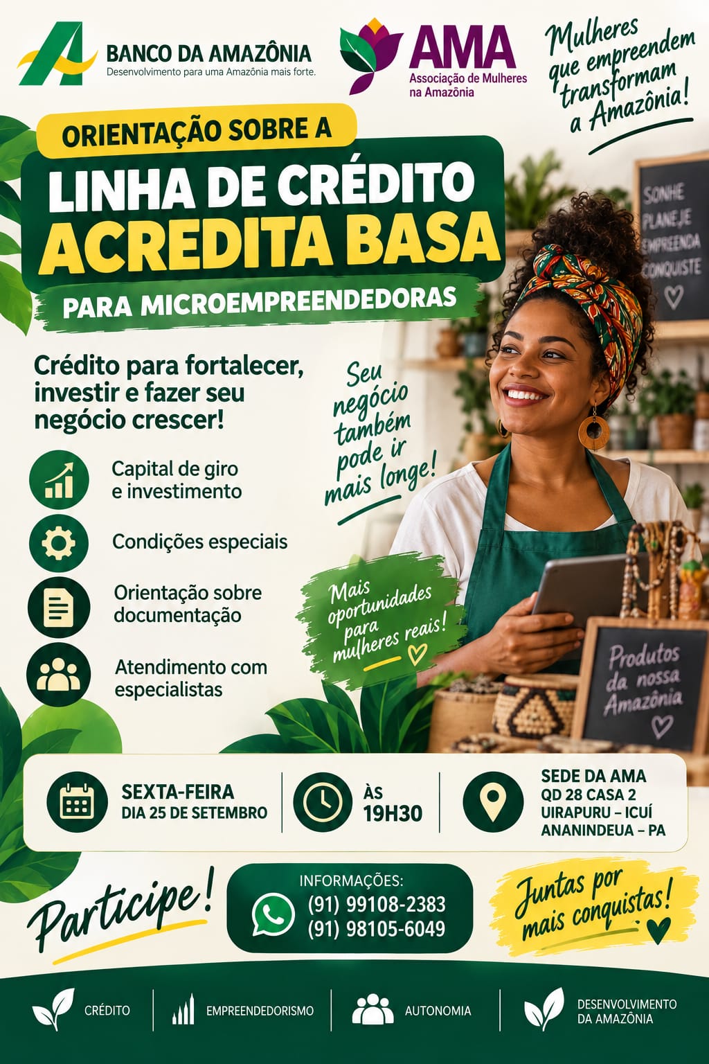 Linha de Crédito Acredita BASA para Microempreendedoras — Banco da Amazônia × AMA